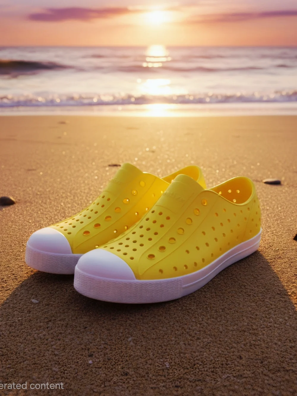 Kids Bright Yellow Slip-On Water Sneakers